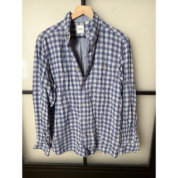 ROWM Plaid Button Down Size Large - Picture 1 of 7